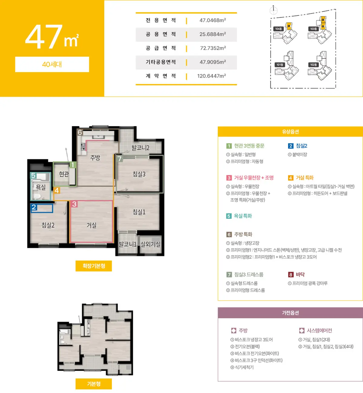 원종 휴먼빌 클라츠 47TYPE구조입니다